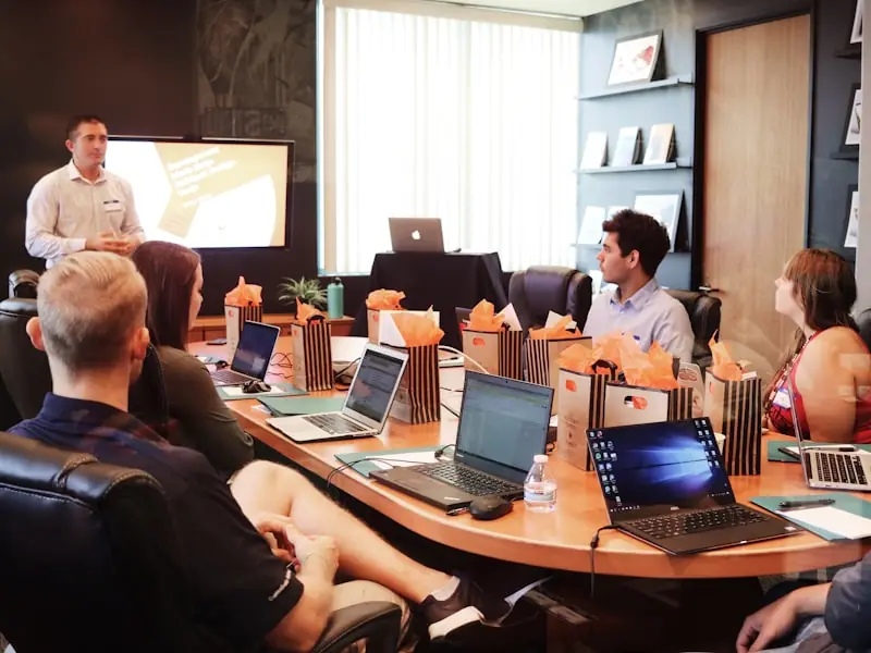 Professionals in a corporate training workshop